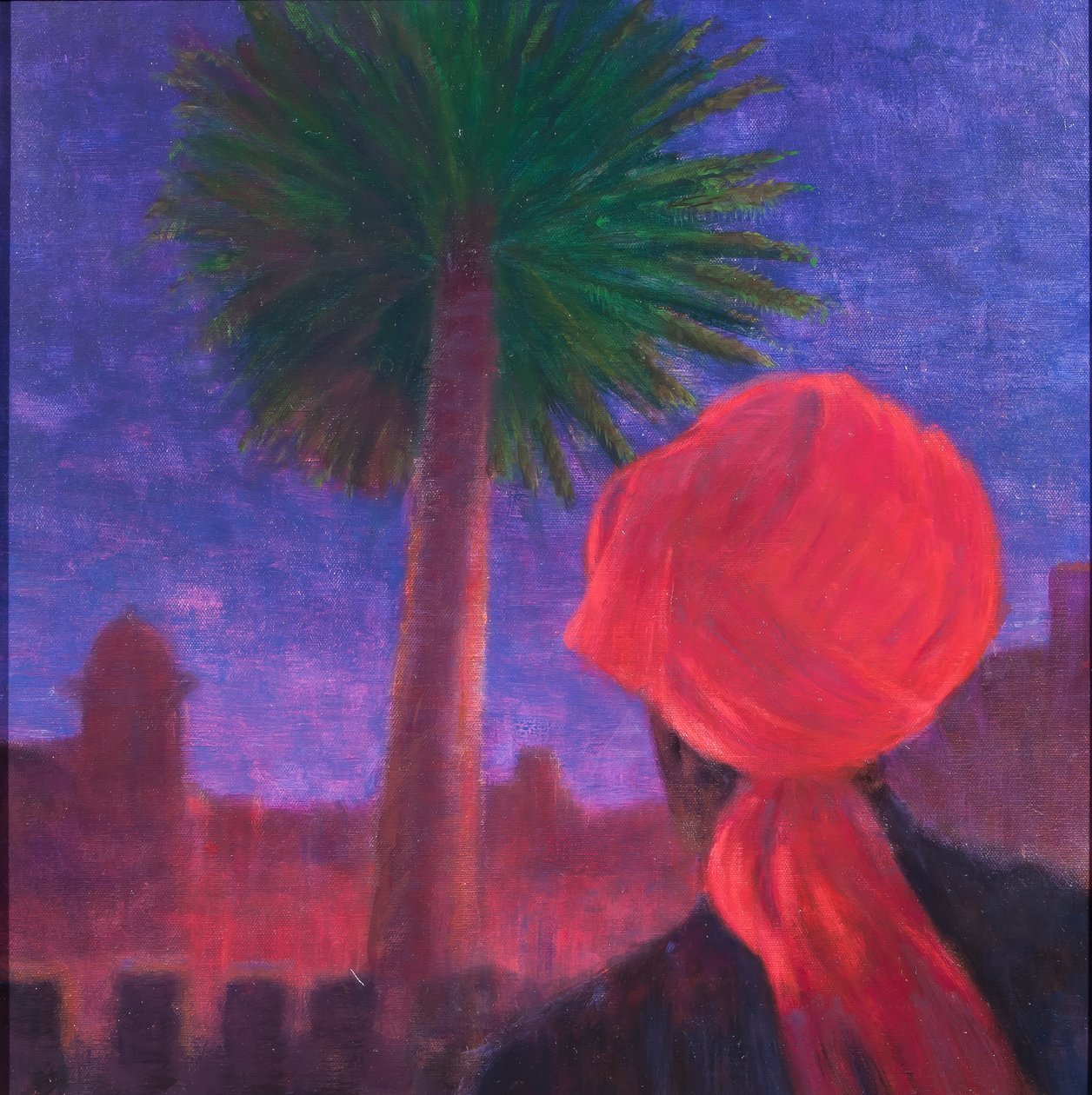 Kırmızı Sarık, alacakaranlık, Jodhpur, 2012 (tuval üzerine akrilik) by Lincoln Seligman