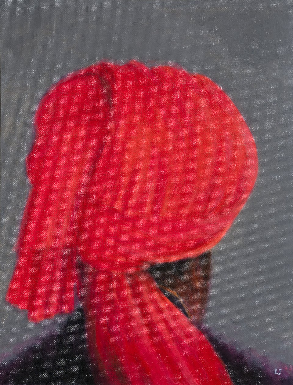 Gri Üzerine Kırmızı Sarık, 2014 by Lincoln Seligman