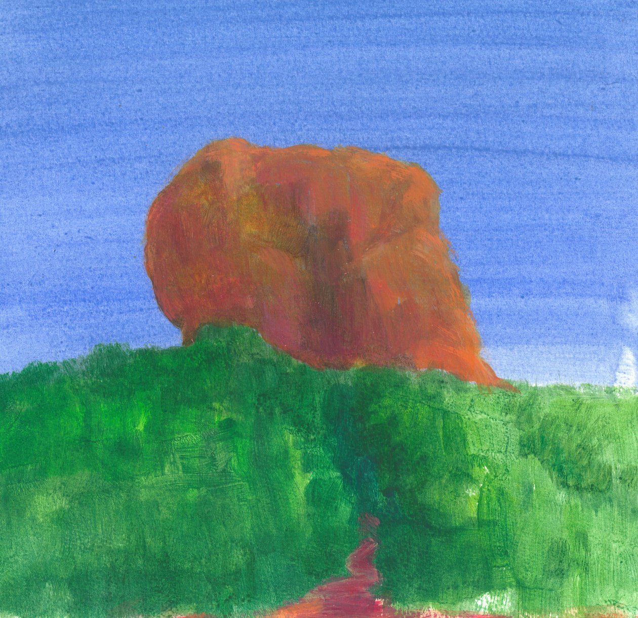 Sigiriya Kayası (kağıt üzerinde akrilik) by Lincoln Seligman
