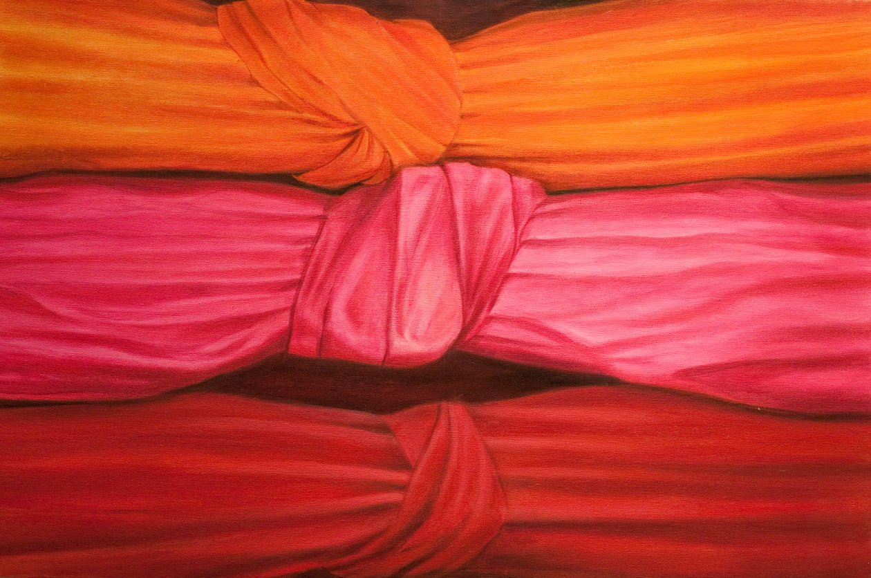 Silk Knots, 2010 (tuval üzerine akrilik) by Lincoln Seligman
