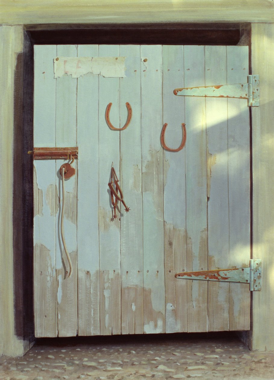 Ahır Kapısı, 1990 (kağıt üzerine akrilik) by Lincoln Seligman