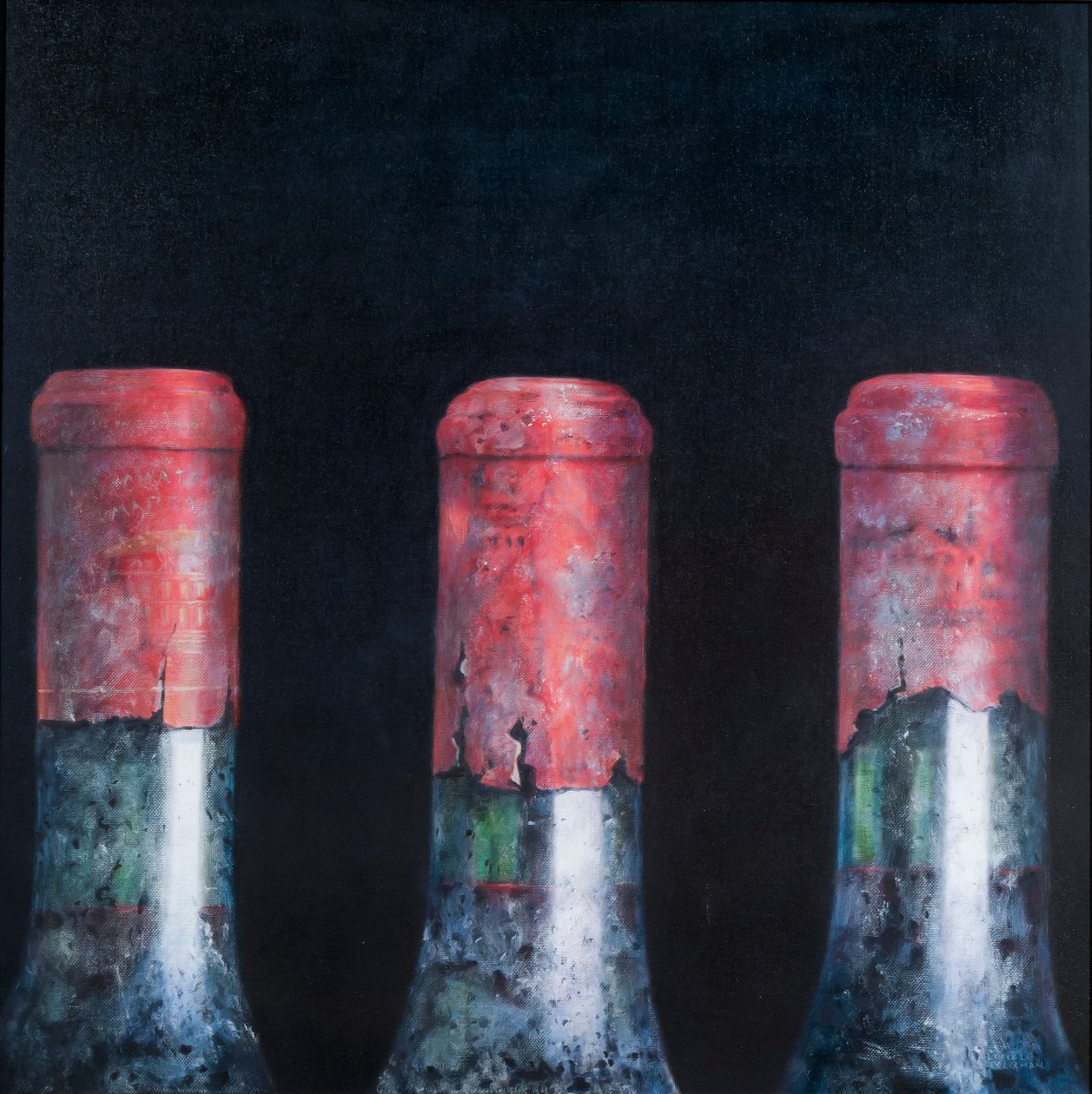 Üç tozlu bordo, 2012 (tuval üzerine akrilik) by Lincoln Seligman