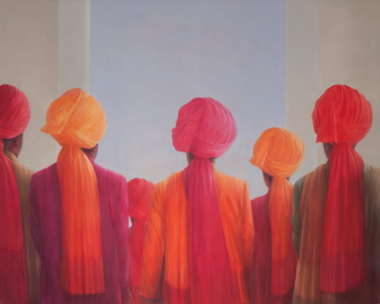 Türban Grubu, 2012 (tuval üzerine akrilik) by Lincoln Seligman