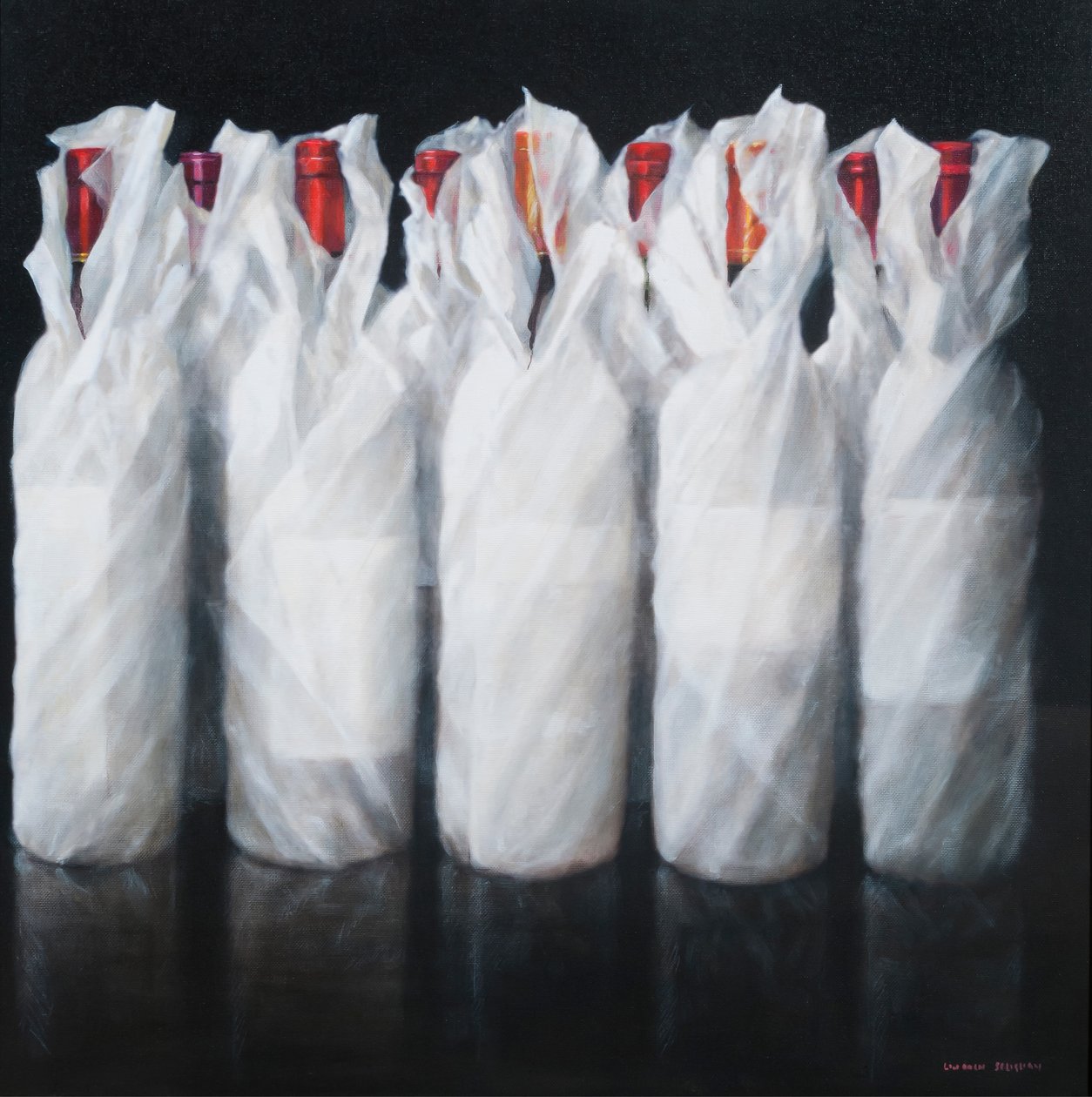 Beyaz Sargılı Şarap, 2012 (tuval üzerine akrilik) by Lincoln Seligman