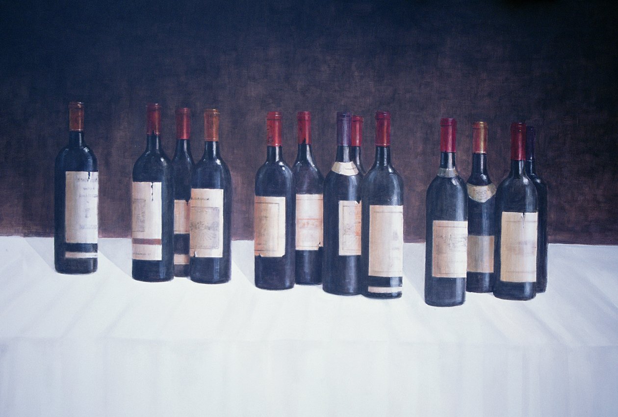 Winescape, Kırmızı, 2003 (tuval üzerine akrilik) by Lincoln Seligman