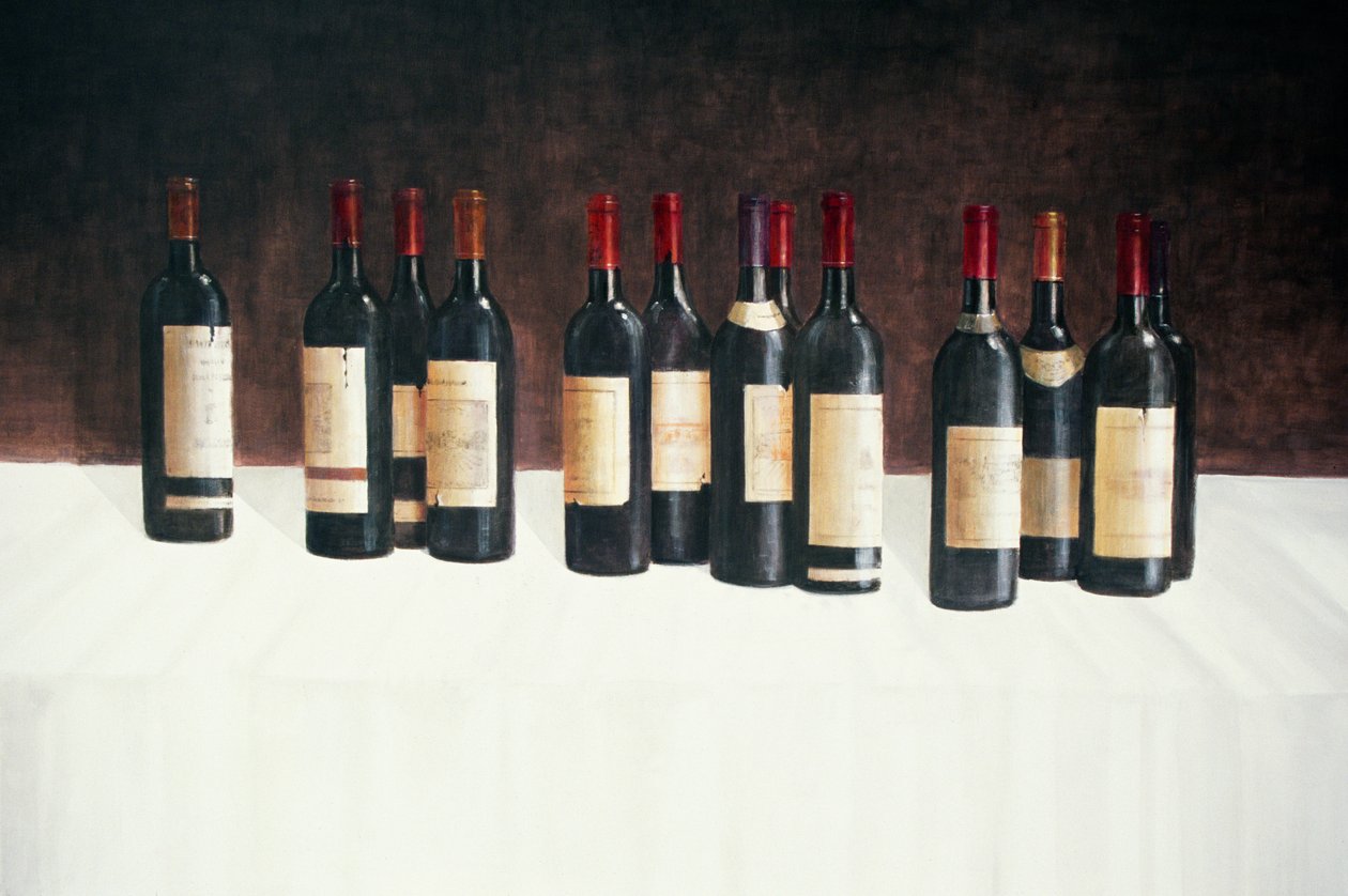 Winescape, Kırmızı, 2003 (tuval üzerine akrilik) by Lincoln Seligman