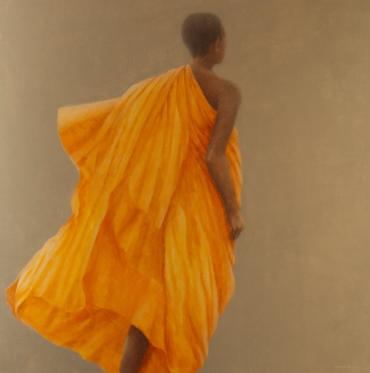 Genç Keşiş Sri Lanka, 2010 (tuval üzerine akrilik) by Lincoln Seligman