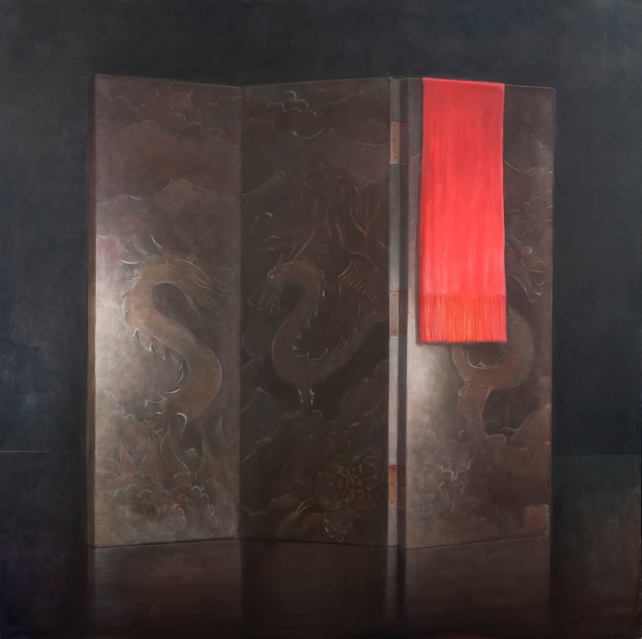Dragon Screen, 2012 (tuval üzerine akrilik) by Lincoln Seligman