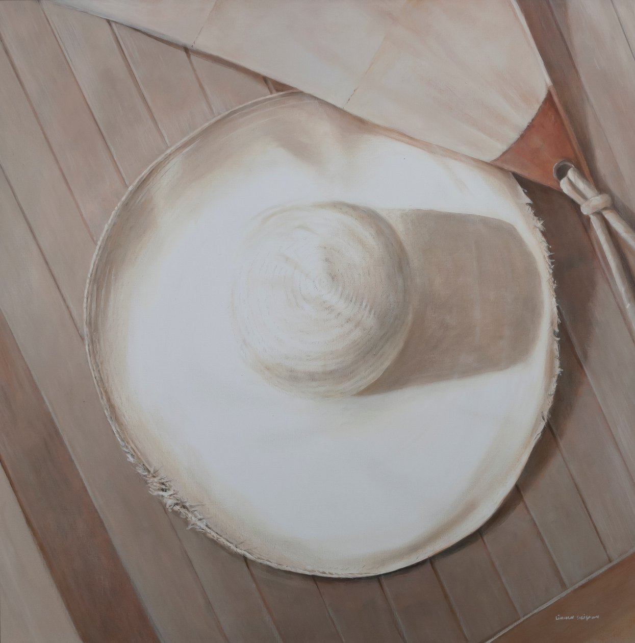 Gezgin Şapka, 2012 (tuval üzerine akrilik) by Lincoln Seligman
