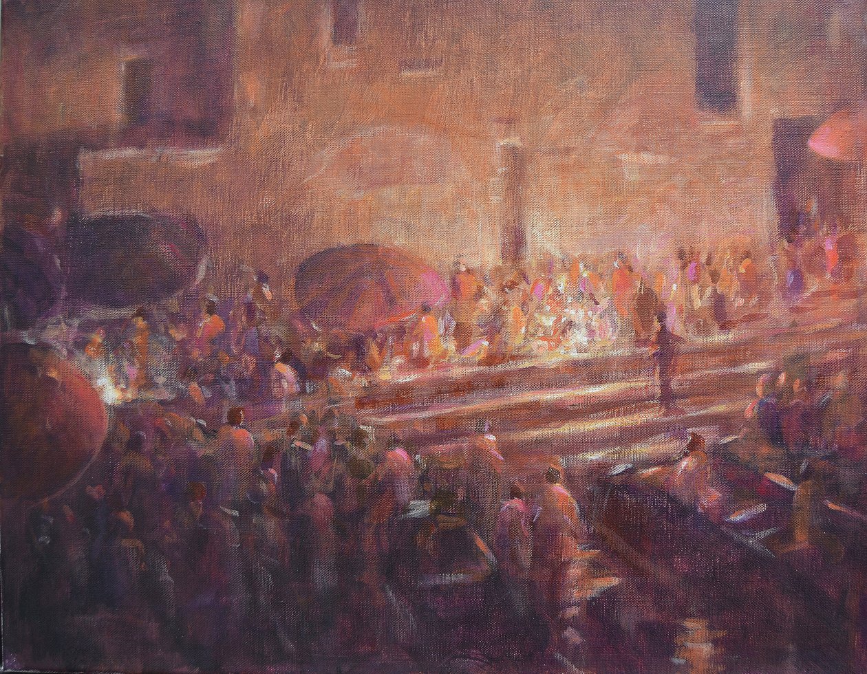 Varanasi geceleri adımları by Lincoln Seligman