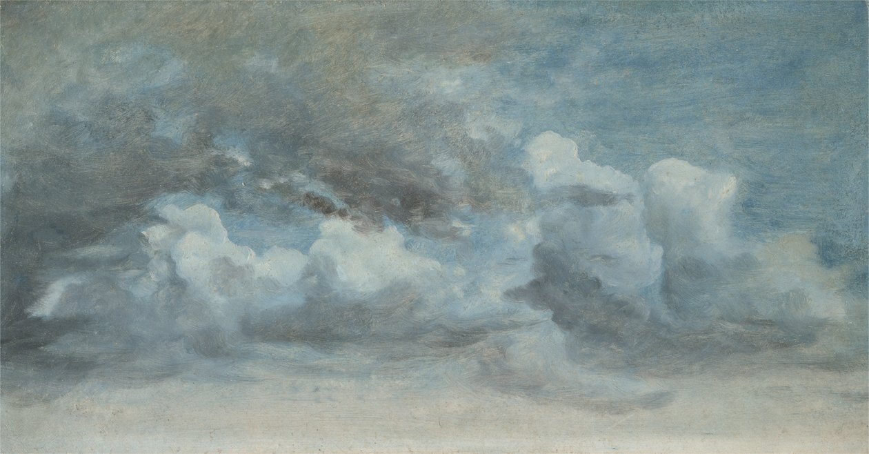 Bulut Çalışması, c.1849-55 (gemide kağıt üzerinde yağlı boya) by Lionel Constable