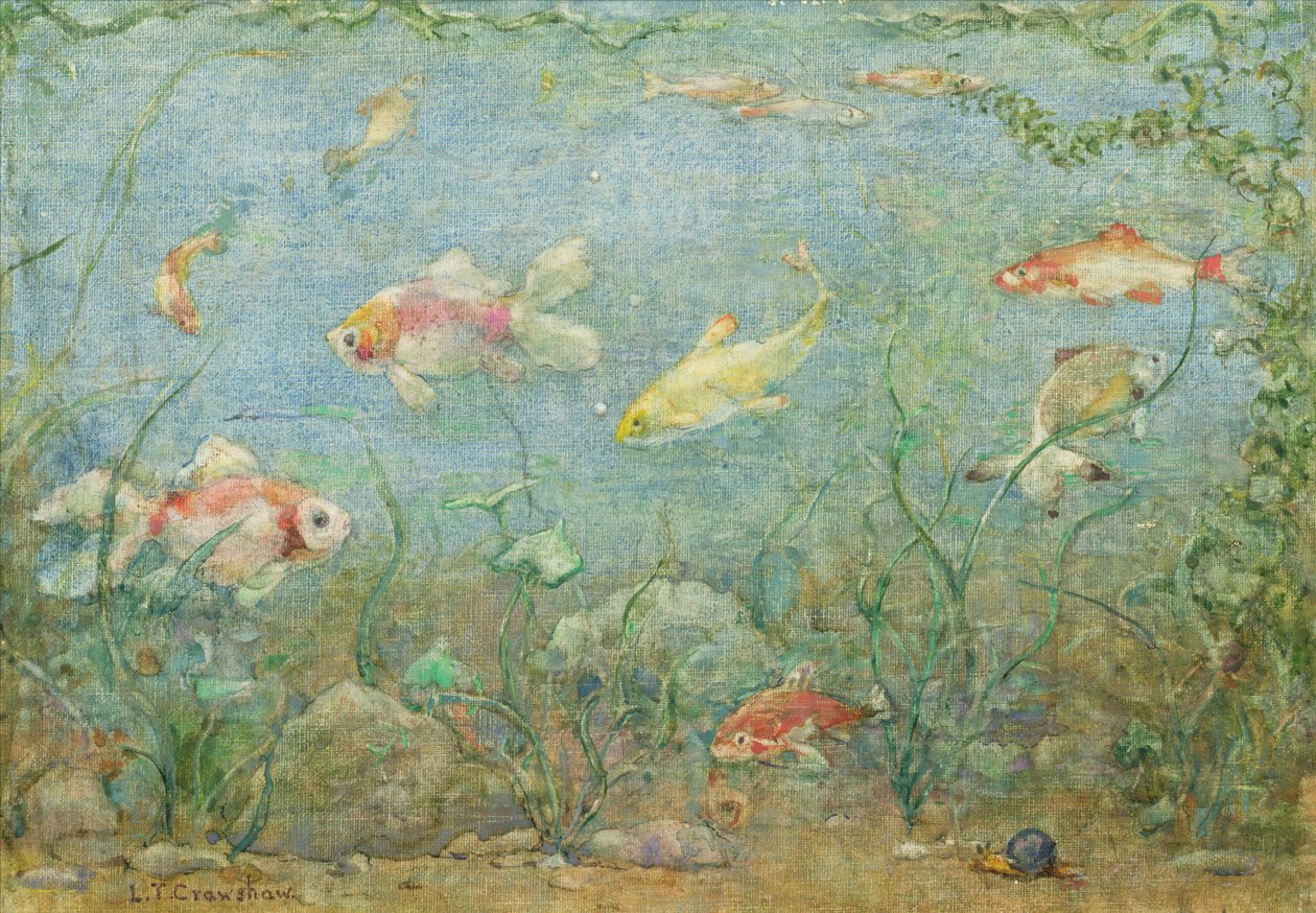 Sualtı Sahnesi (keten üzerine suluboya ve gövde rengi) by Lionel Townsend Crawshaw