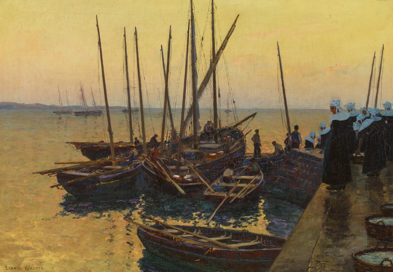 İskele Boyunca Balıkçı Tekneleri by Lionel Walden
