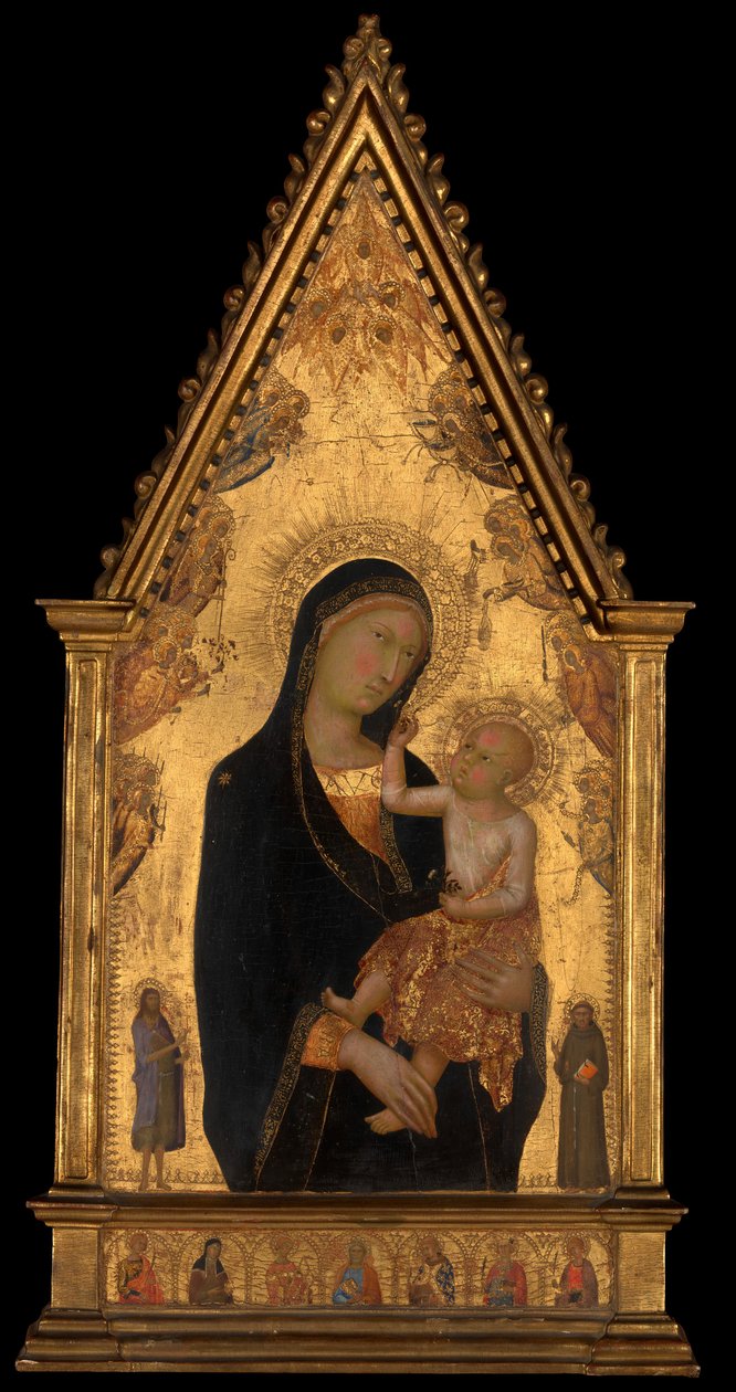 Azizler ve Melekler ile Madonna ve Çocuk, yak. 1350. by Lippo Memmi