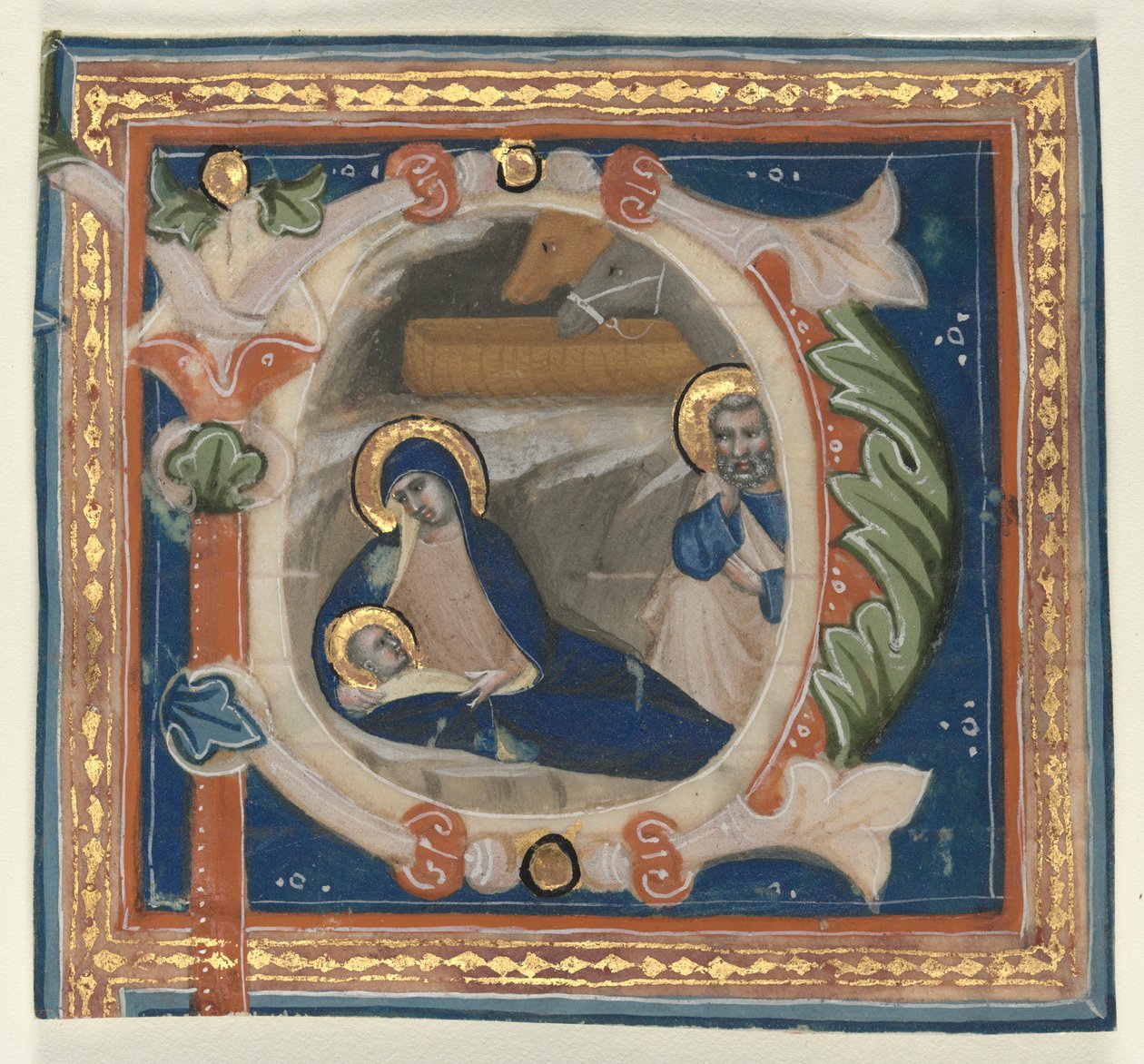 Kademeli Olarak Çıkarılan Tarihli İlk P: Doğuş, c. 1350-1375. by Lippo Vanni