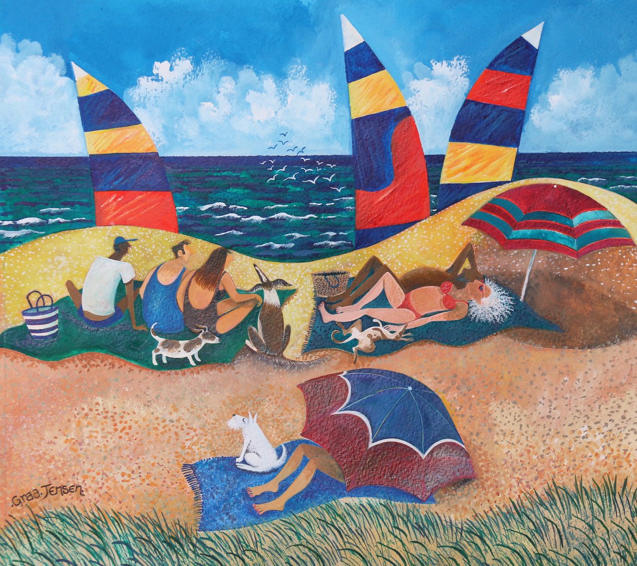 Bathing belles, 2018, (acrylic inks on paper) by Lisa Graa Jensen