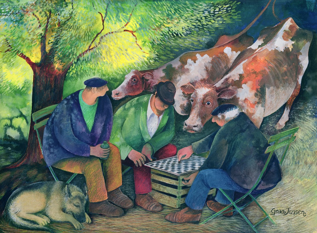İnek Bayileri (kağıt üzerine wc ve guaj) by Lisa Graa Jensen