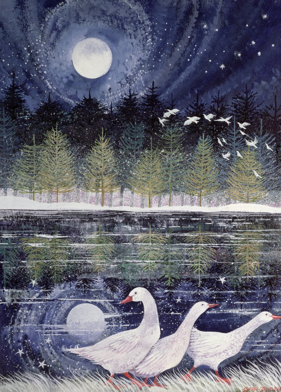 Kar Kazları, 1995 (akrilik mürekkep, guaj) by Lisa Graa Jensen