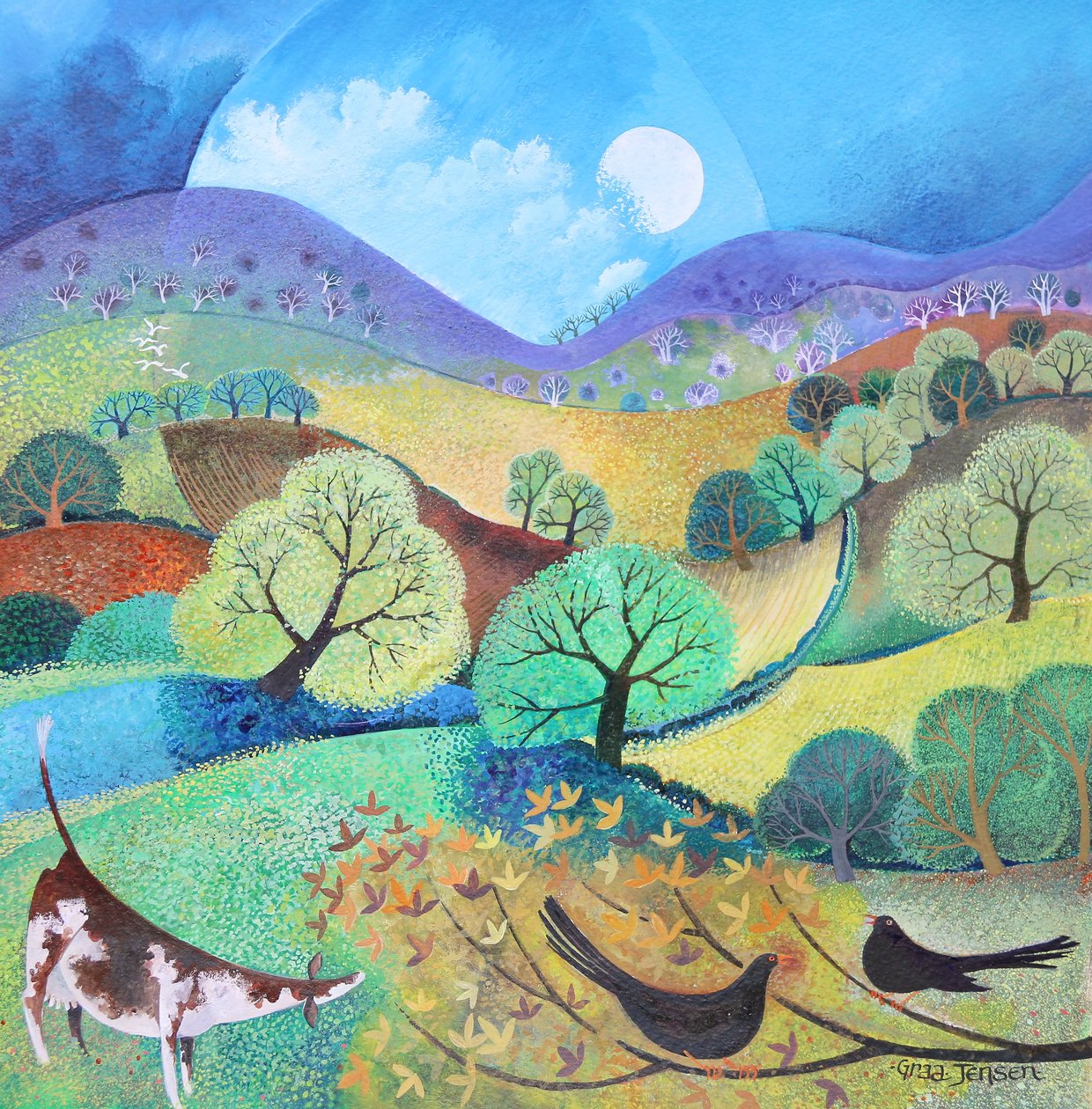 English Meadow 2019 (kağıt üzerinde akrilik) by Lisa Graa Jensen