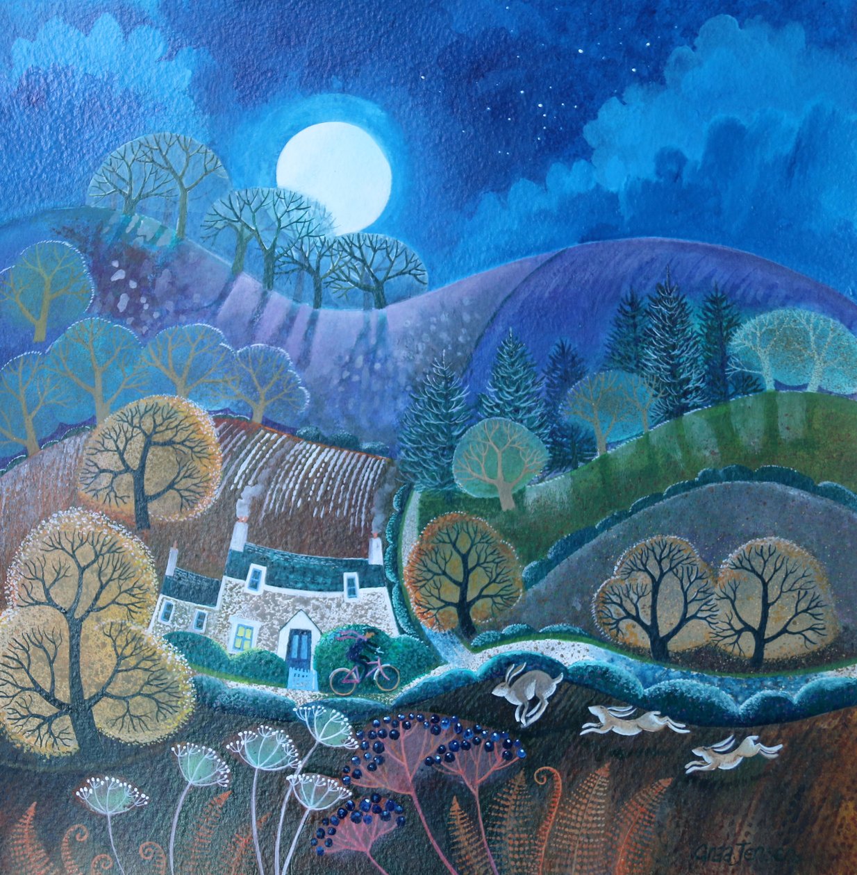 First Frost,2017,(kağıt üzerine akrilik mürekkepler) by Lisa Graa Jensen