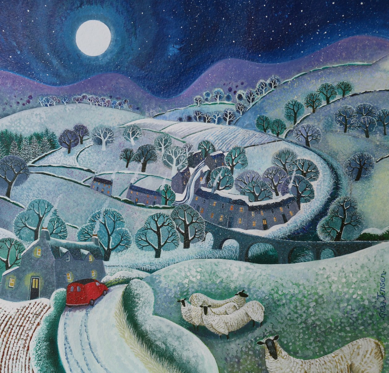 First Sprinkling, 2016, (kağıt üzerine akrilik mürekkepler) by Lisa Graa Jensen