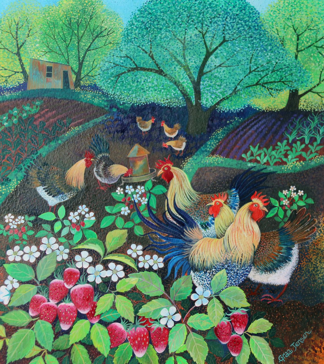 Bekarlığa Veda Partisi, 2016, (kağıt üzerine akrilik mürekkepler) by Lisa Graa Jensen