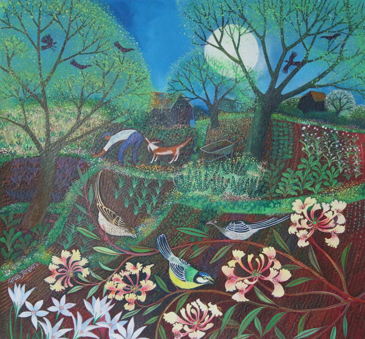 Hanımeli, 2016, (kağıt üzerine akrilik mürekkepler) by Lisa Graa Jensen