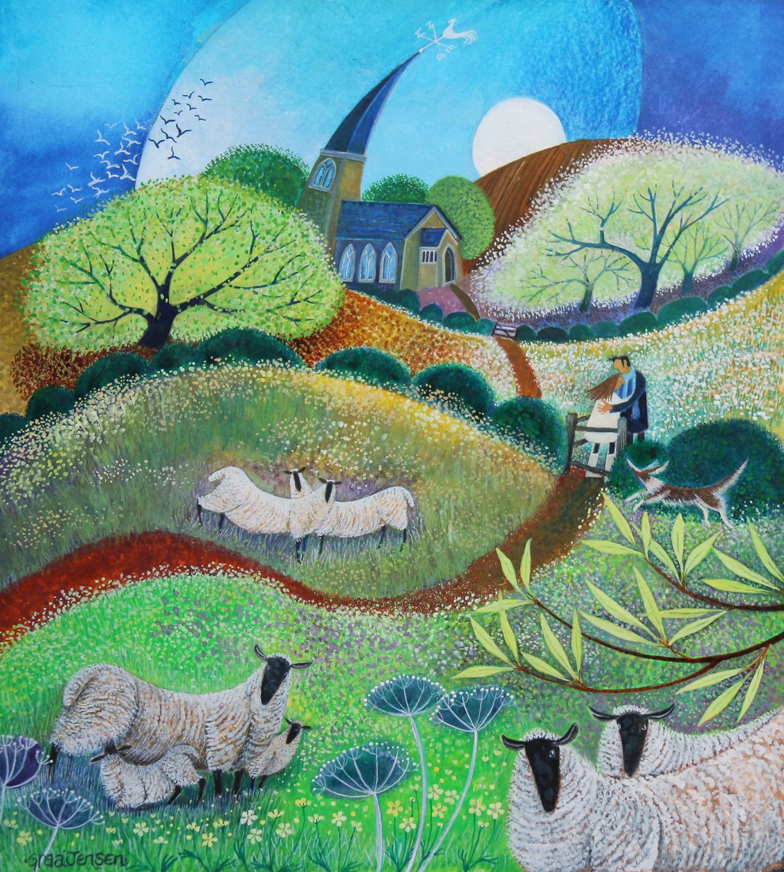 Öpüşme Kapısı, 2021 (kağıt üzerine akrilik) by Lisa Graa Jensen