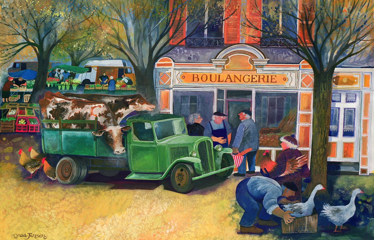 La Boulangerie (kağıt üzerine wc ve guaş) by Lisa Graa Jensen