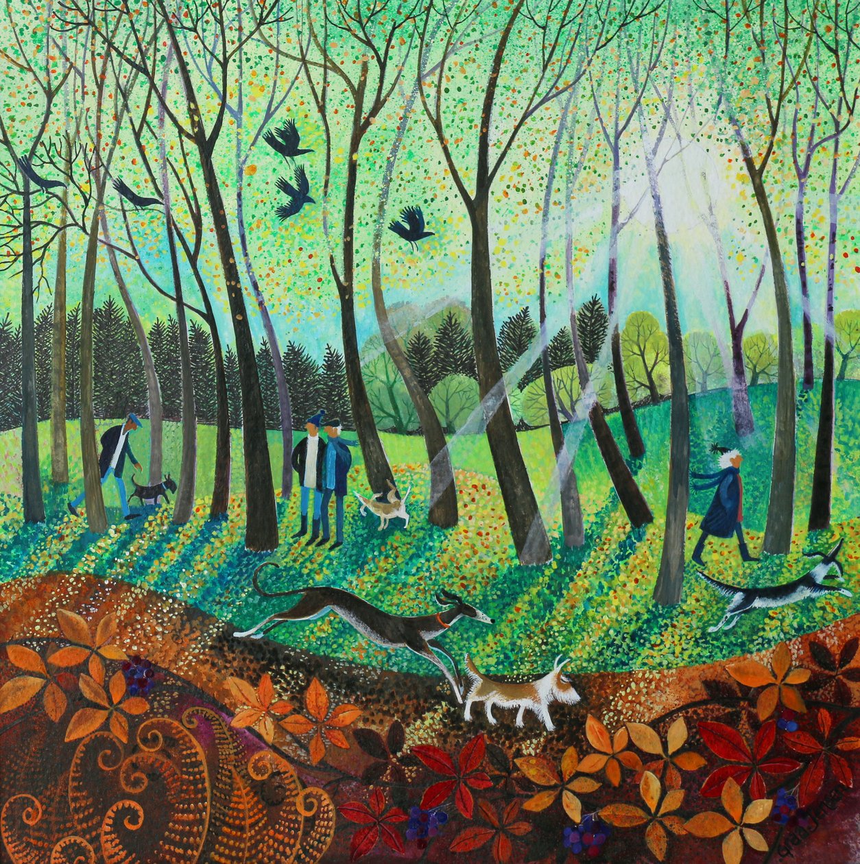 Morning Rays, 2016, (kağıt üzerine akrilik mürekkepler) by Lisa Graa Jensen