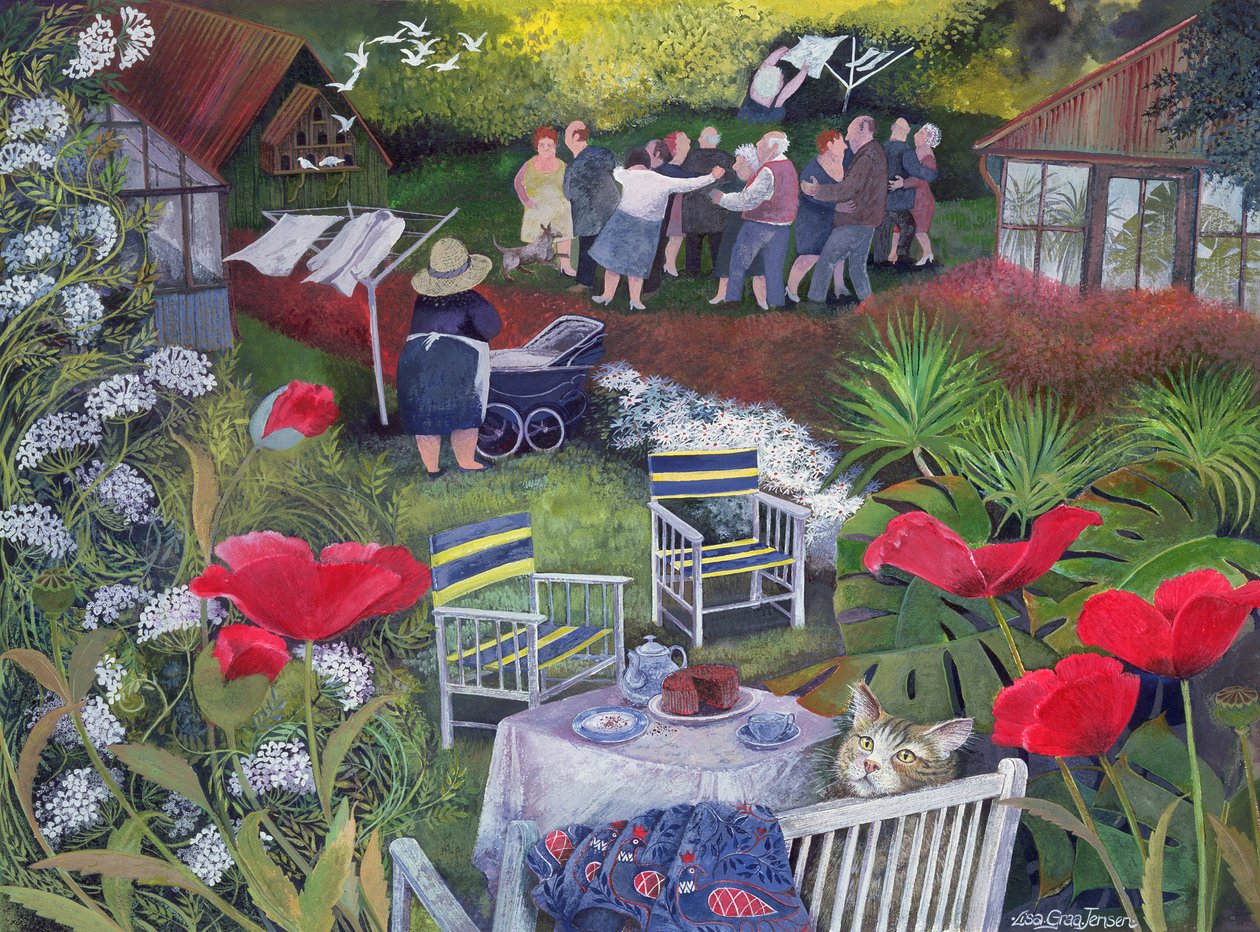 Mahalle İzleme Partisi, 1995 (akrilik mürekkep, guaj) by Lisa Graa Jensen