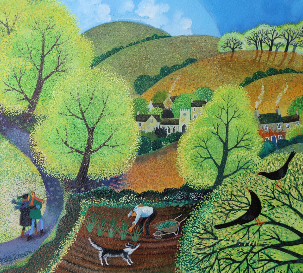 Bir gezintiye çıktı, 2016, (kağıt üzerine akrilik mürekkepler) by Lisa Graa Jensen