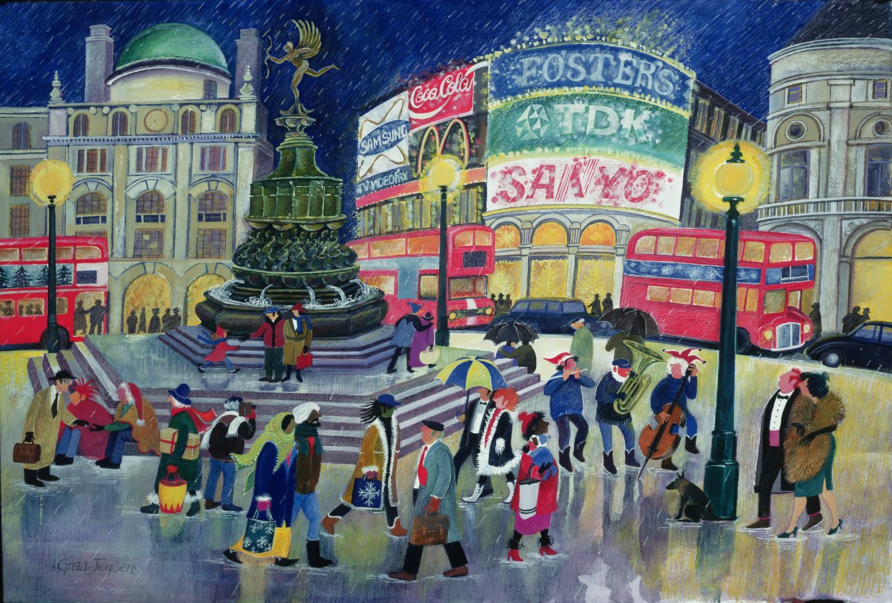 Piccadilly (kağıt üzerine wc ve guaj) by Lisa Graa Jensen