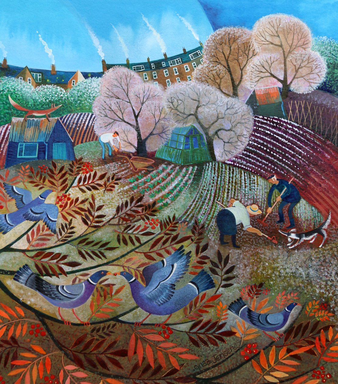 Toprağı Hazırlamak, 2022 (kağıt üzeri akrilik) by Lisa Graa Jensen