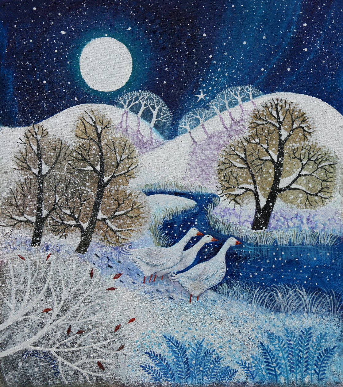 Snowy Silence,2021,(tuval üzerine akrilik) by Lisa Graa Jensen