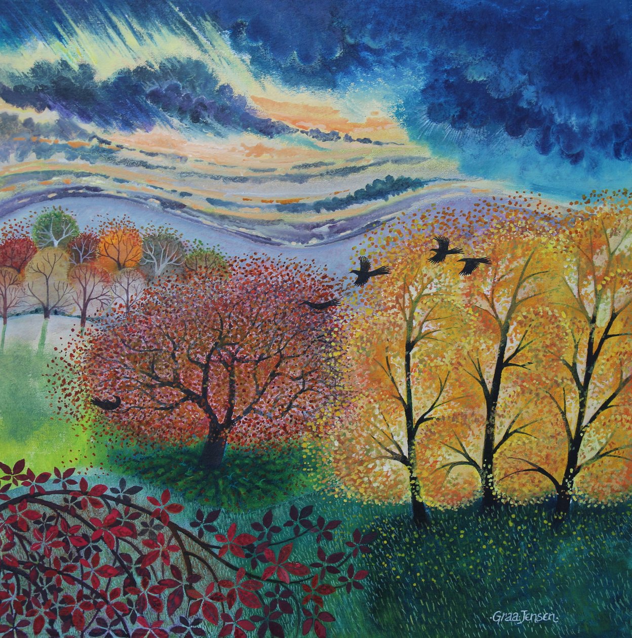 Fırtınalı Gökyüzü, 2024 (tuval üzerine akrilik) by Lisa Graa Jensen