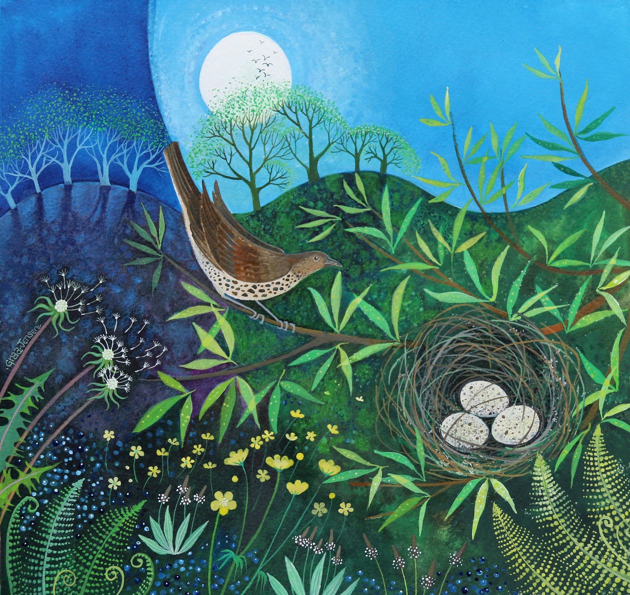 Pamukçuk, 2019 (kağıt üzerinde akrilik) by Lisa Graa Jensen