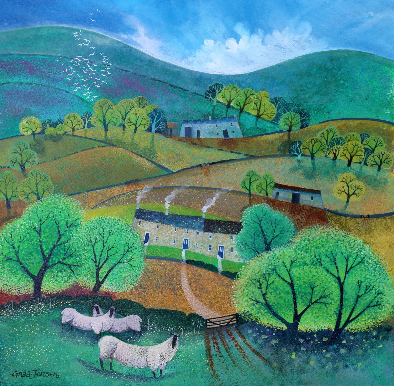 Yorkshire Dales 2016 (kağıt üzerine akrilik mürekkepler) by Lisa Graa Jensen