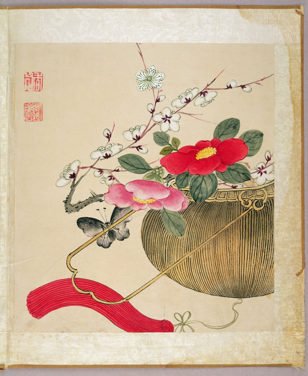 One of a series of paintings of flowers and insects, late 19th century  by Liu Hua