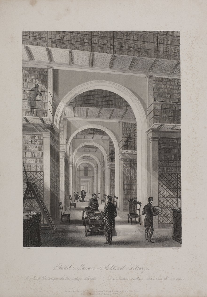 British Museum, Holborn, 1850 dolayları (gravür) by Llewellyn (after) Jewitt