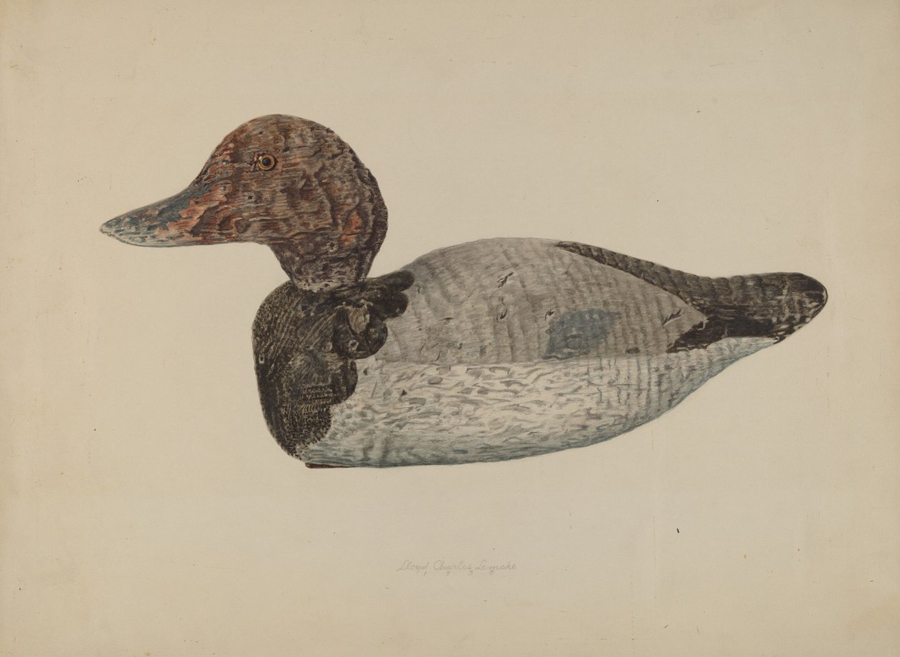 Decoy Duck #1, 1938. by Lloyd Charles Lemcke
