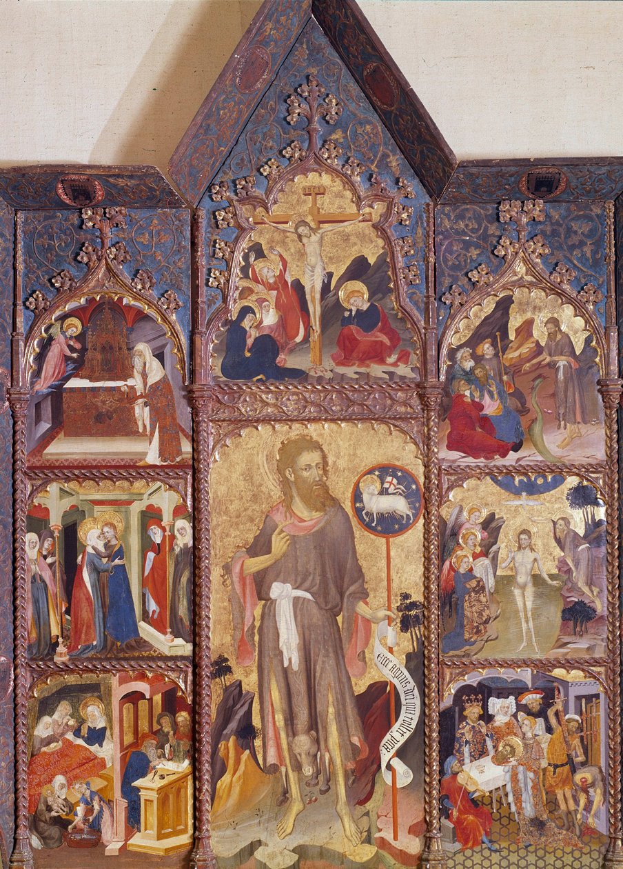 Vaftizci Yahya'nın sunağı: hayatının sahnesi. Luis Borrassa'nın tablosu (1350-1424). Dekoratif Sanatlar Müzesi, Paris by Lluís Borrassà