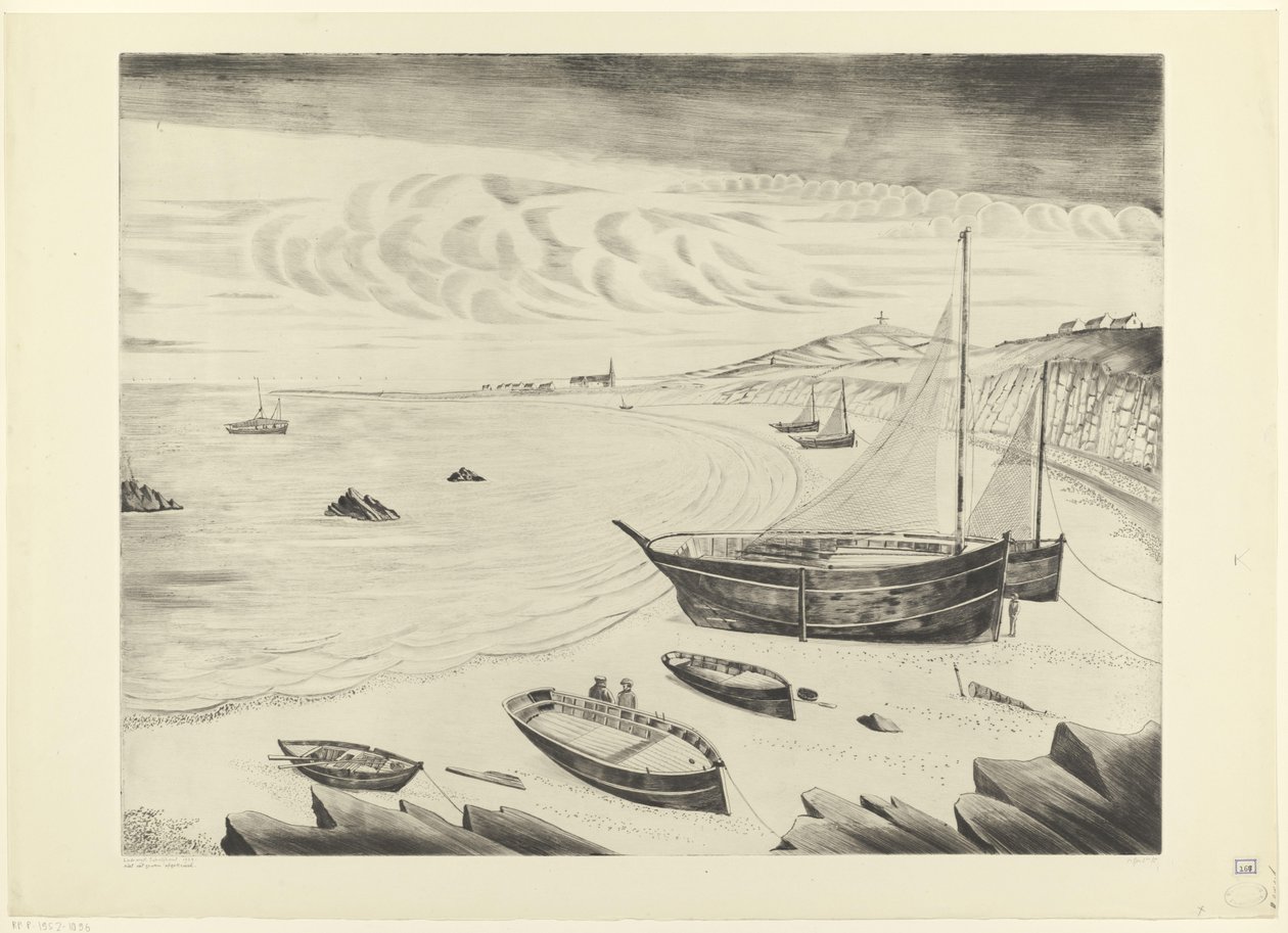 Les Vaisseux plajına demirlemiş sekiz gemi (orijinal başlık) by Lodewijk Schelfhout (signed by artist)