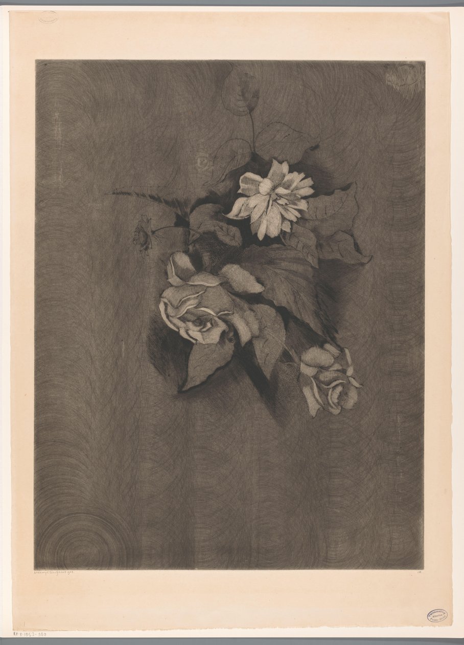 Güllü çiçek aranjmanı Les Roses (orijinal başlık) by Lodewijk Schelfhout (signed by artist)