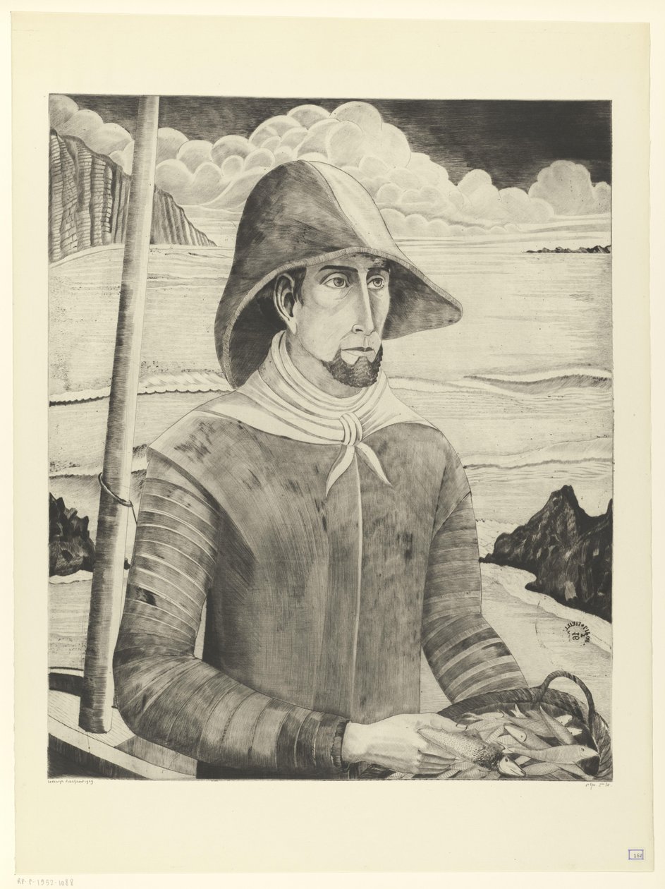 Breton vidası Breton Fisherman II (orijinal başlık) by Lodewijk Schelfhout (signed by artist)