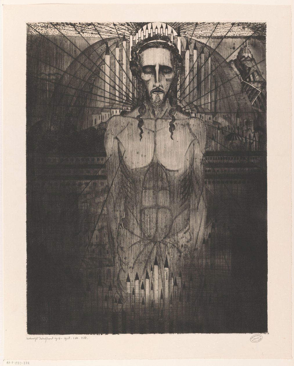 Katedrallerin ortasında İsa Les Cathédrales (orijinal başlık) by Lodewijk Schelfhout (signed by artist)