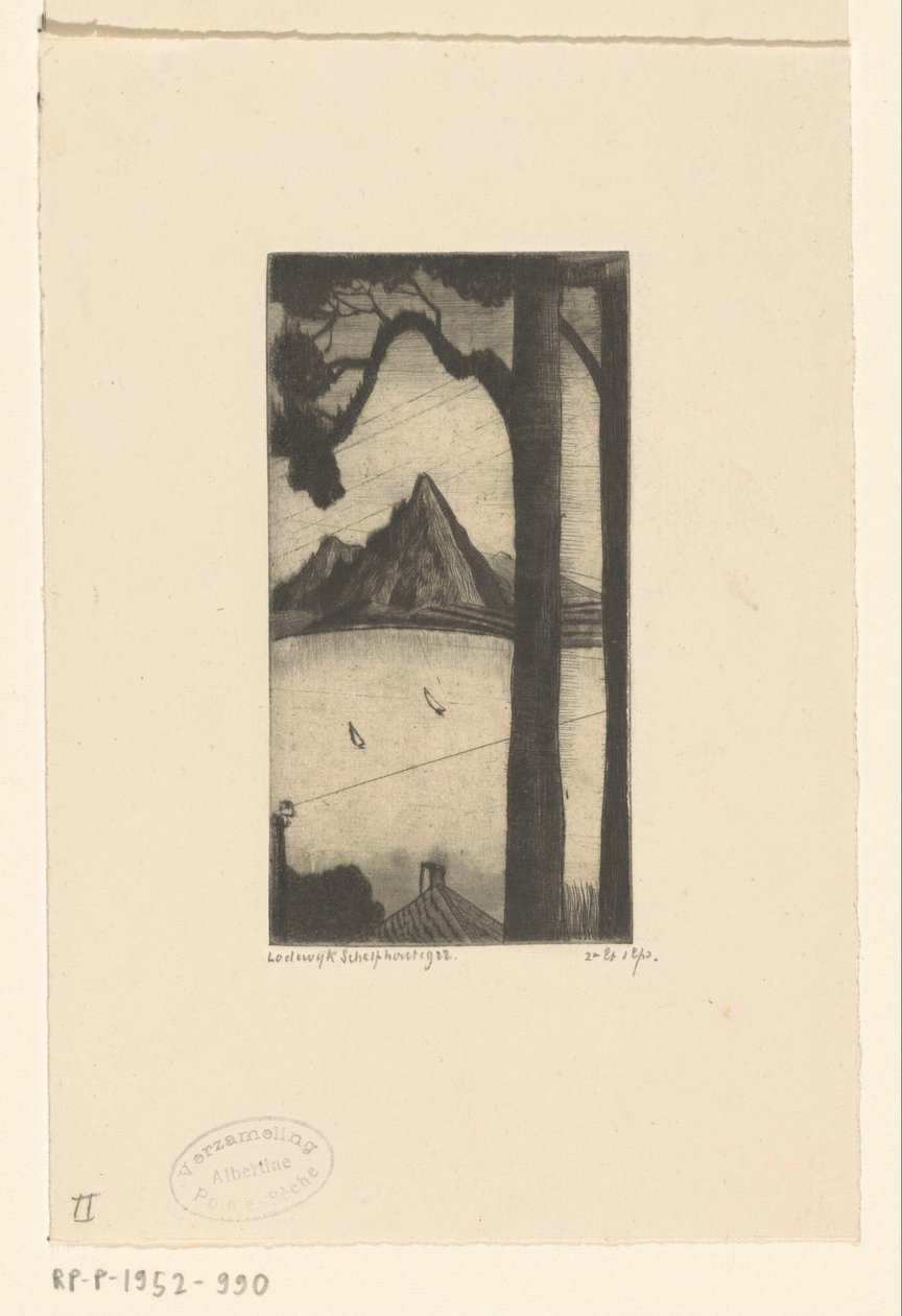 Korsikalılar arazisi Les Sapins Corses (orijinal başlık) by Lodewijk Schelfhout (signed by artist)