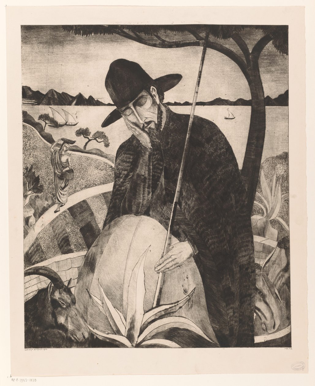 Korsikalı Çoban Le Berger Corse II (orijinal başlık) by Lodewijk Schelfhout (signed by artist)