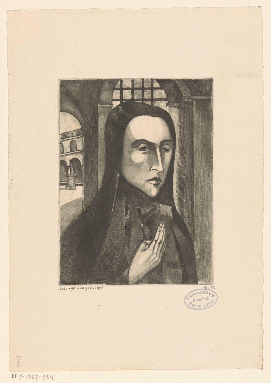 korsikalı kadın Femme Corse (orijinal başlık) by Lodewijk Schelfhout (signed by artist)
