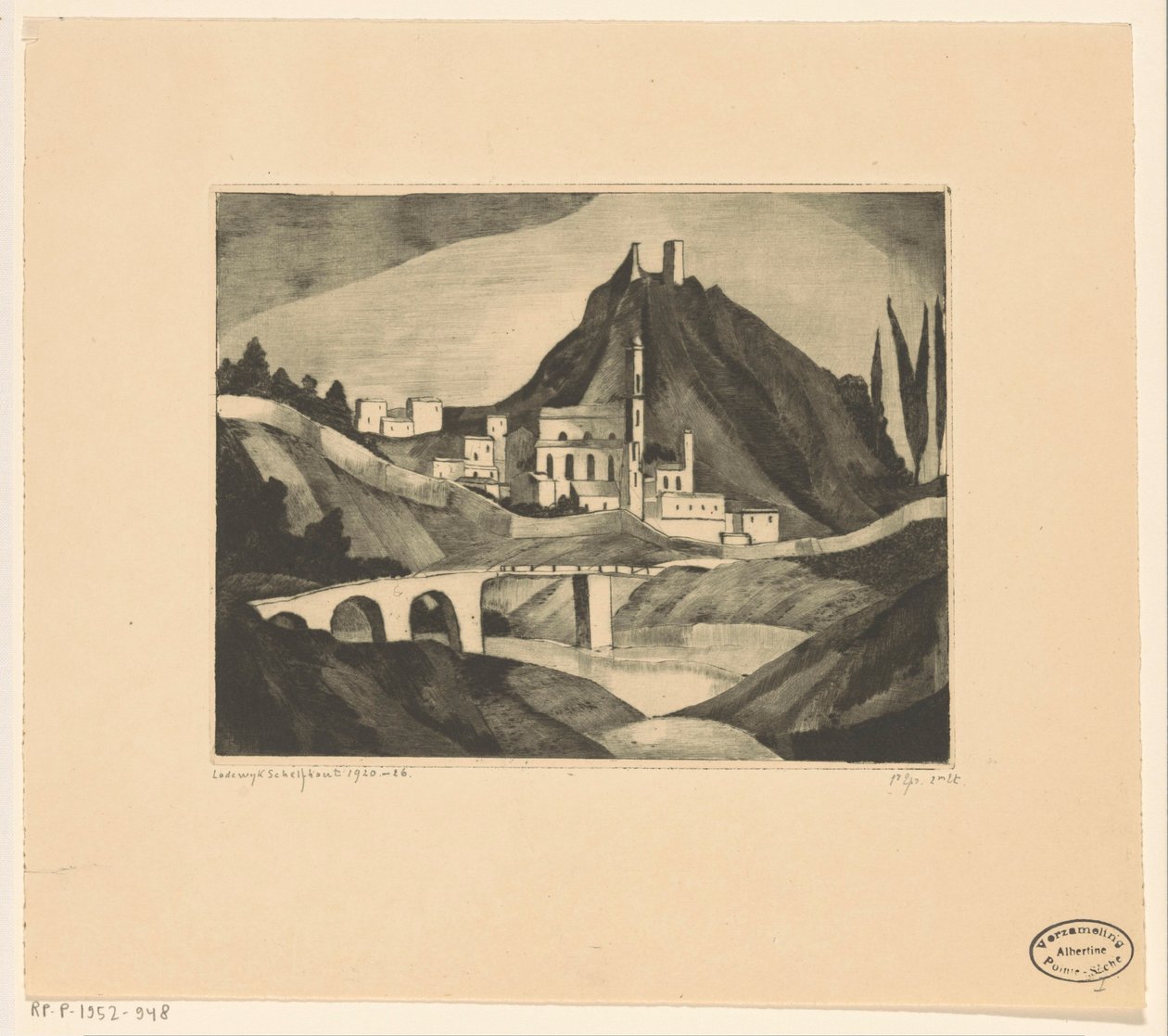 Corte I (orijinal başlık) by Lodewijk Schelfhout (signed by artist)